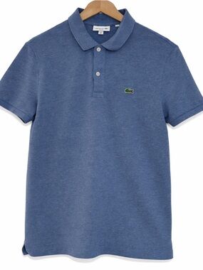 Lacoste Heathered Blue Short-Sleeve Size Large 🐊